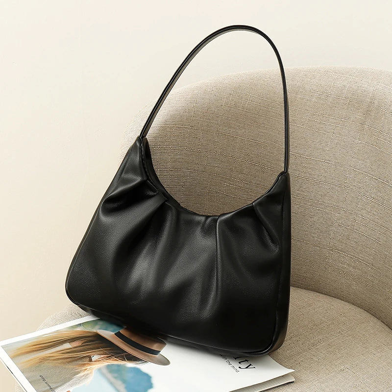 PU leather corduroy shoulder bag