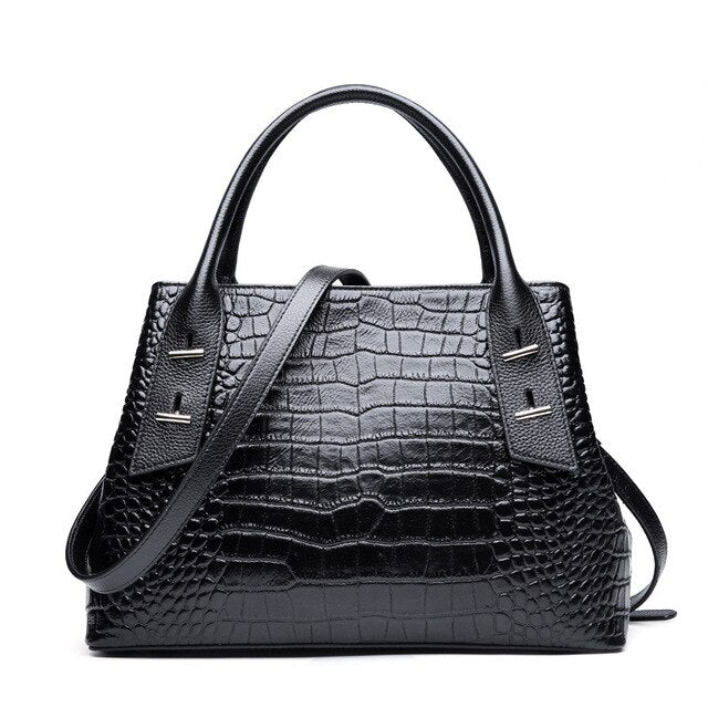 Heike genuine leather alligator pattern satchel handbag