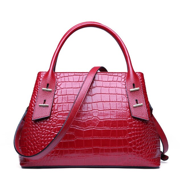 Heike genuine leather alligator pattern satchel handbag