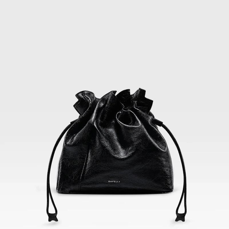 Leather bucket bag