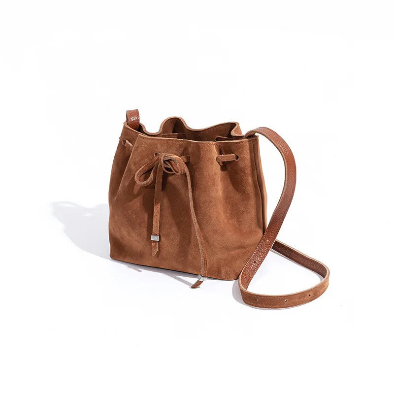 Leather bucket bag