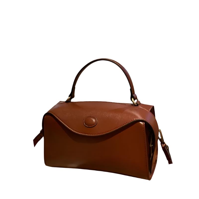 Leather boston bag