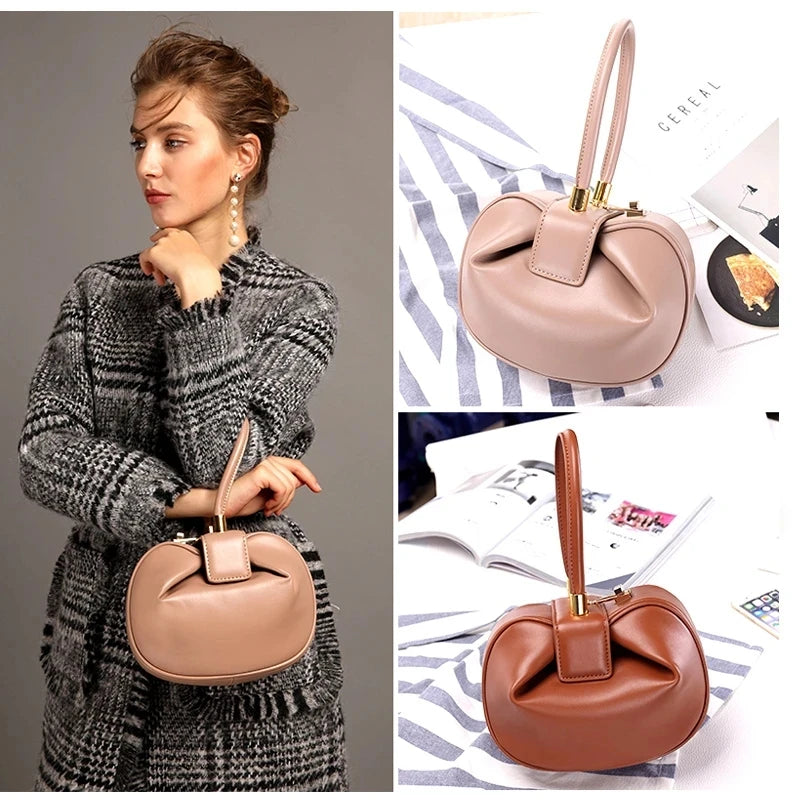 Leather circular bag