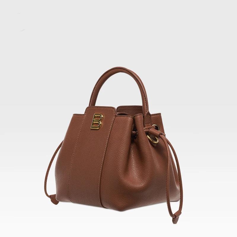 Leather bucket bag