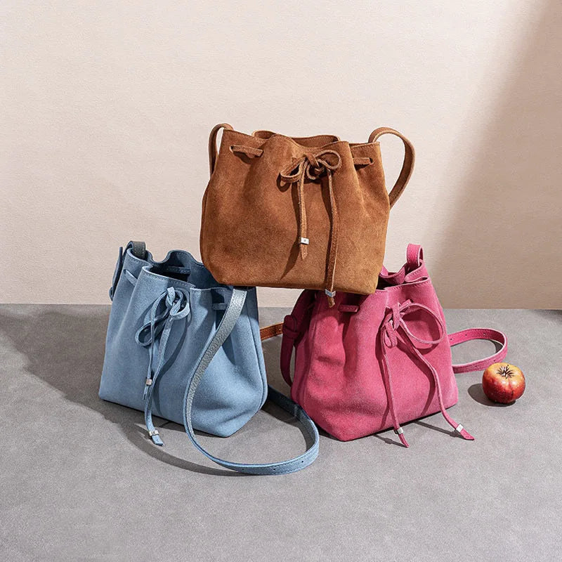 Leather bucket bag