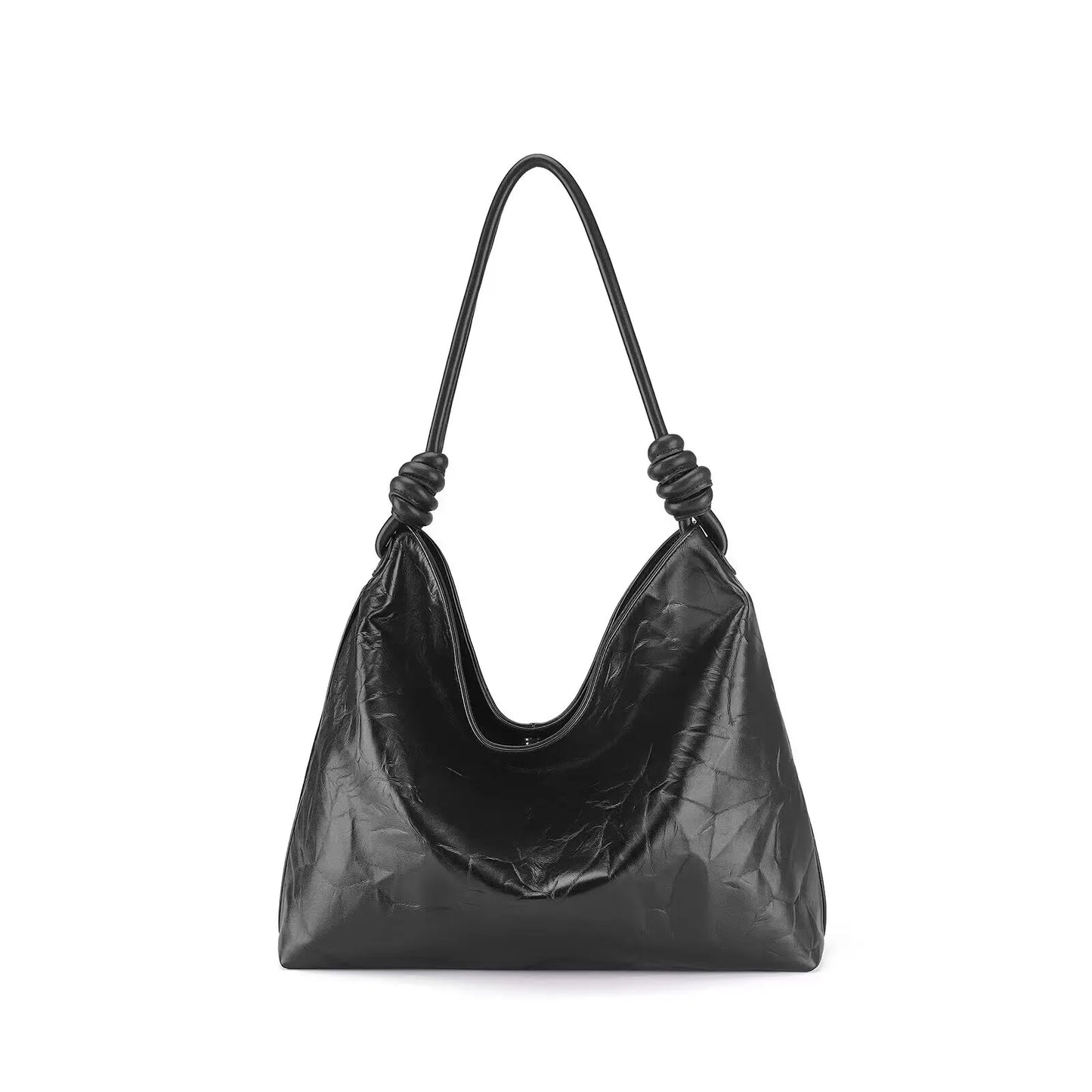 Leather bucket shoulder bag