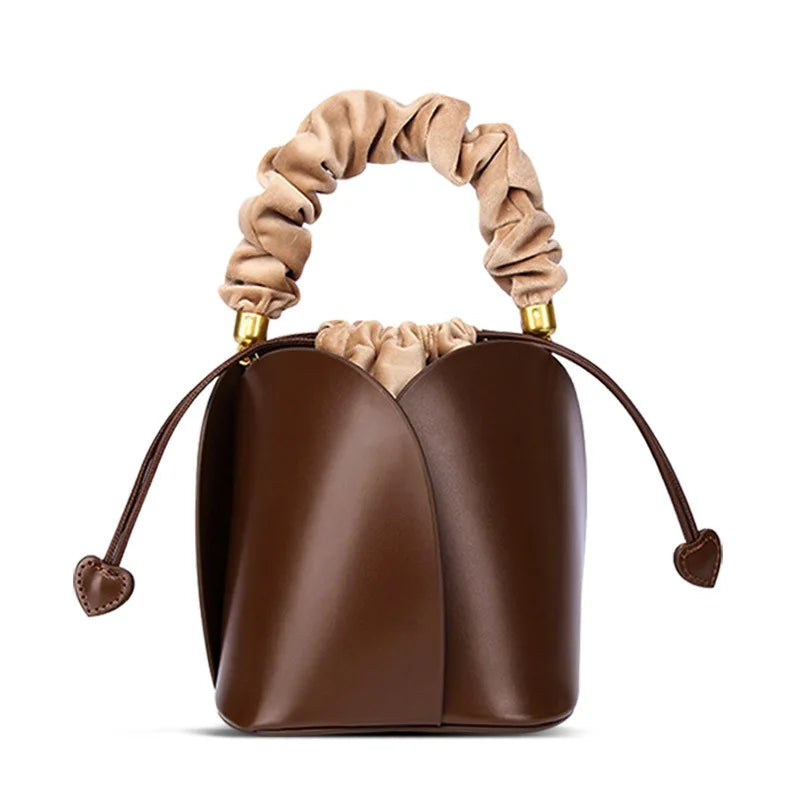 Leather bucket bag