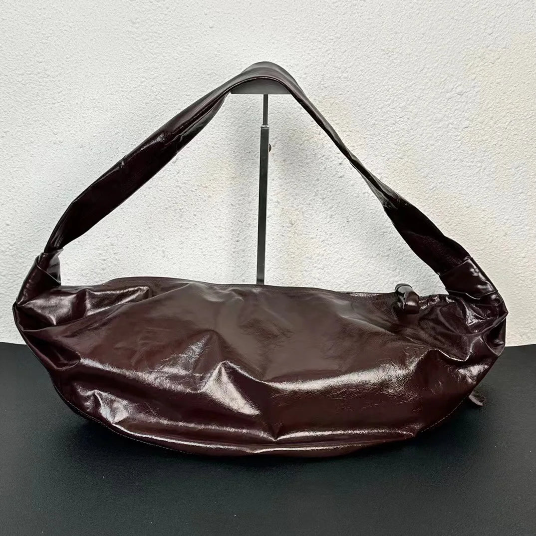 Leather croissant dumpling bag