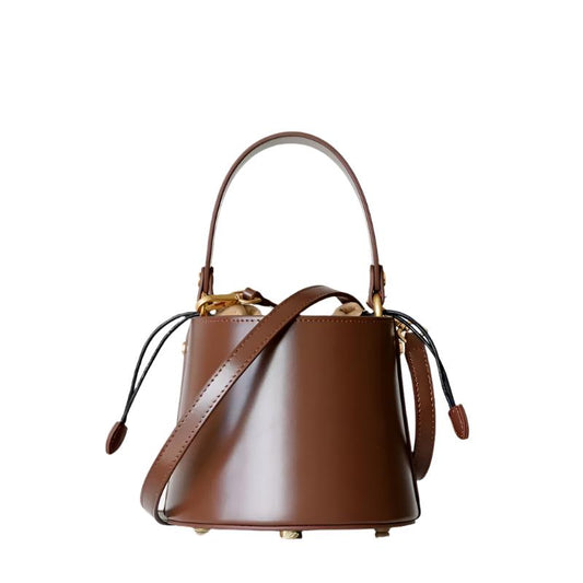 Leather bucket bag