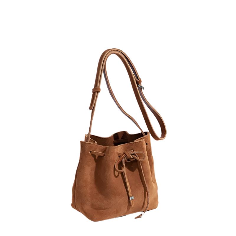 Leather bucket bag