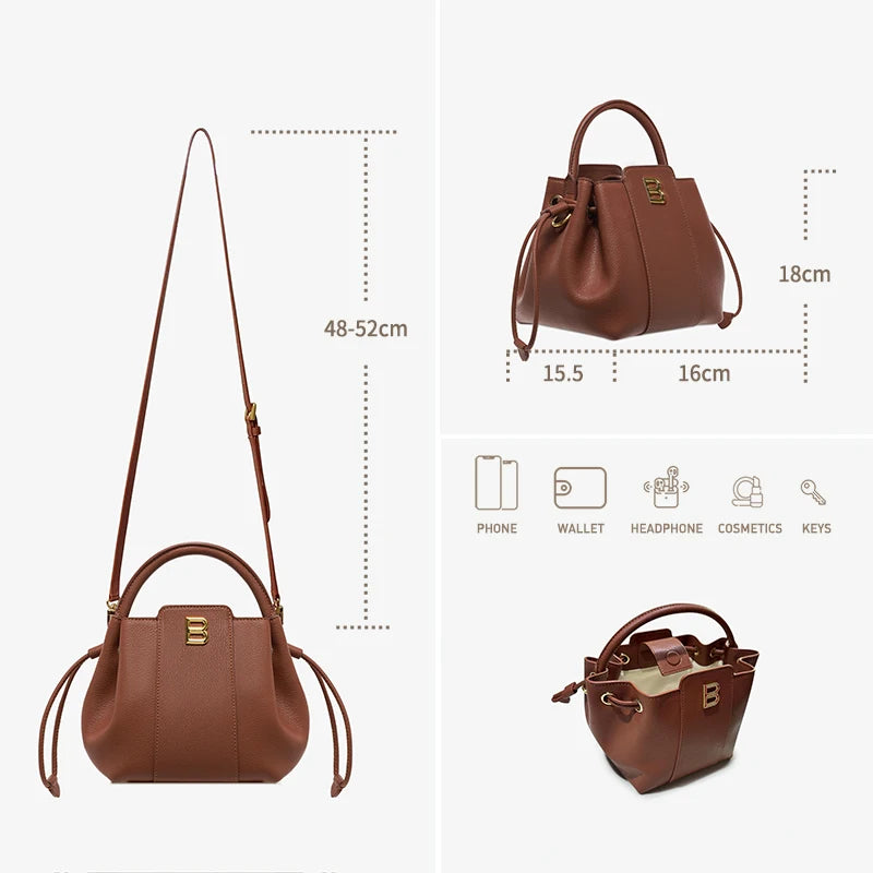 Leather bucket bag