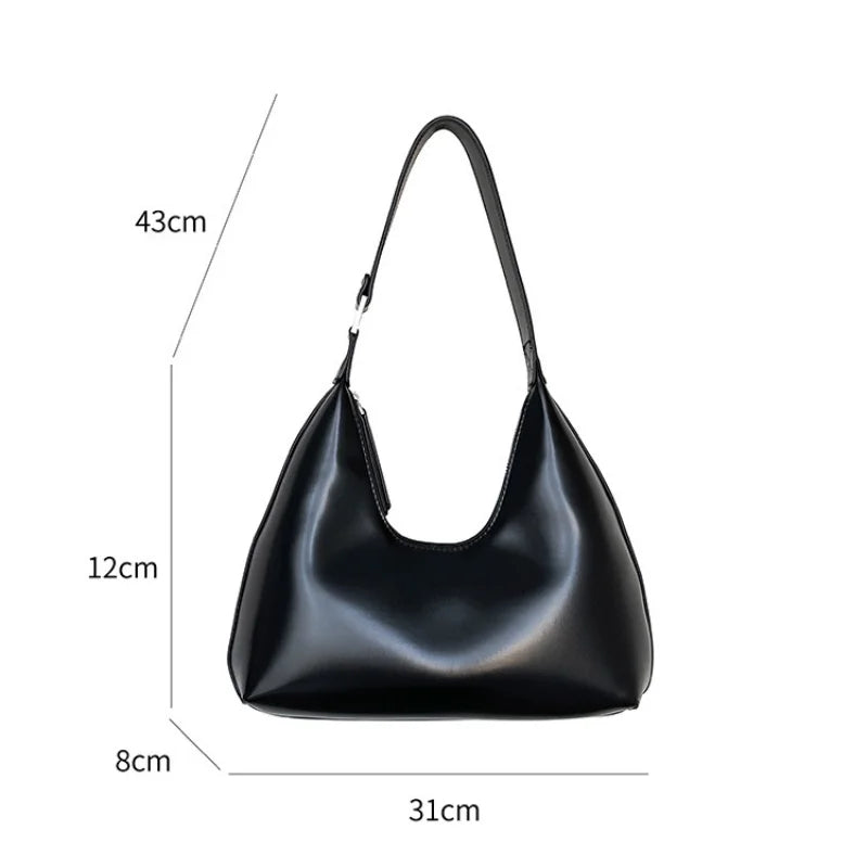 PU leather buckle shoulder bag