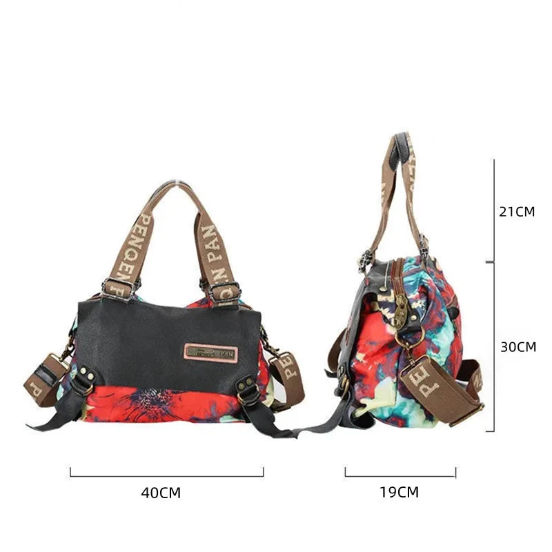 Canvas large capacity crossbody bag