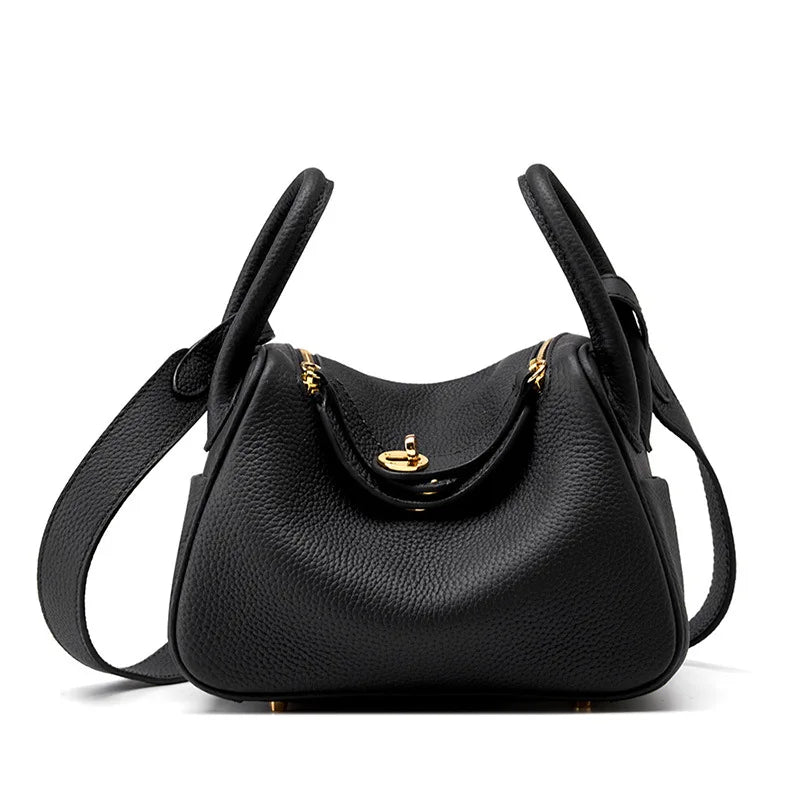 Leather saddle shoulder bag