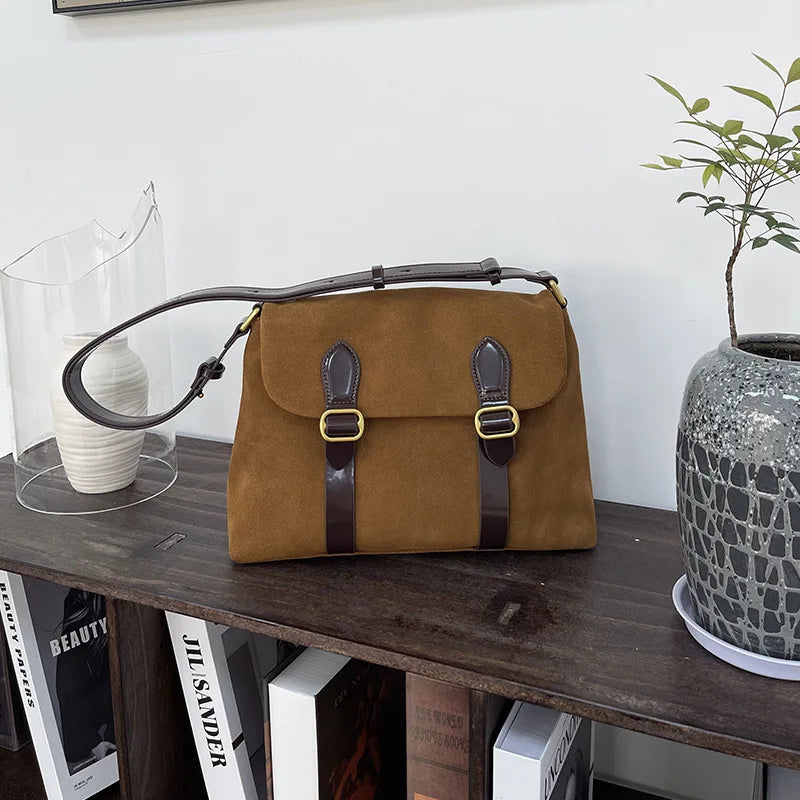 Aigo Suede postman bag