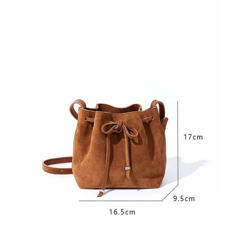 Leather bucket bag