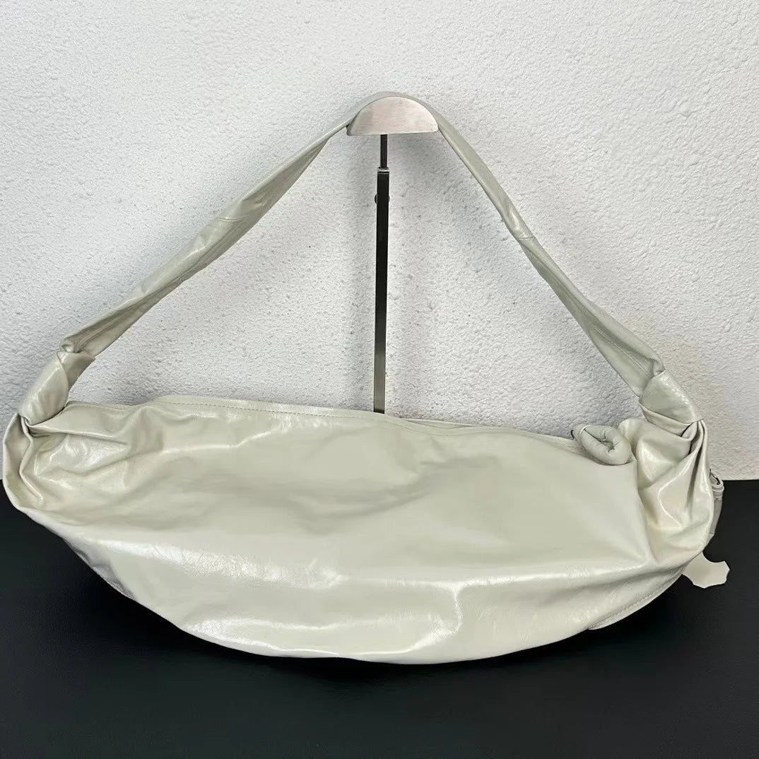 Leather croissant dumpling bag