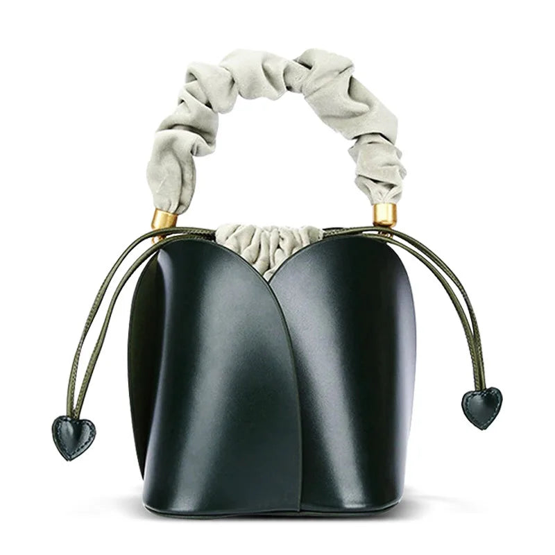 Leather bucket bag