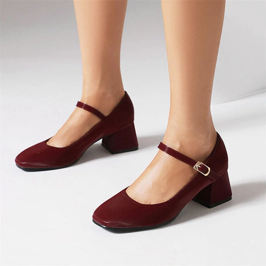 Satin medium heel casual Mary Janes shoes