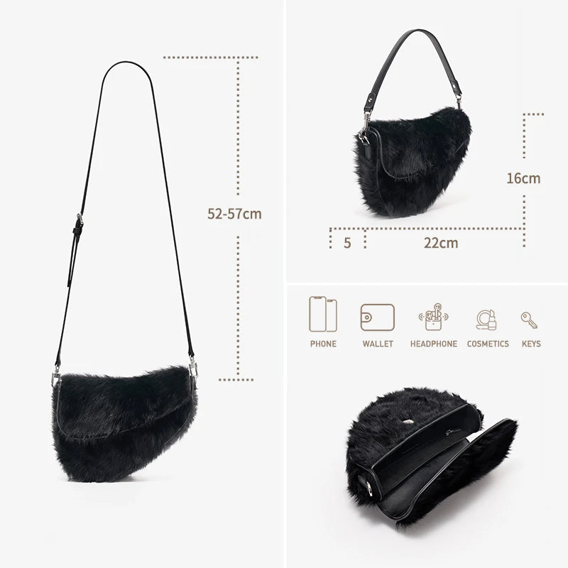 Bafelli fur saddle bag