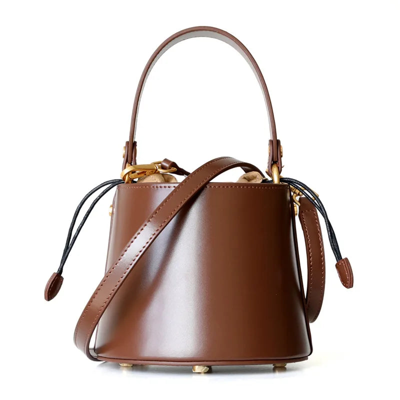 Leather bucket bag