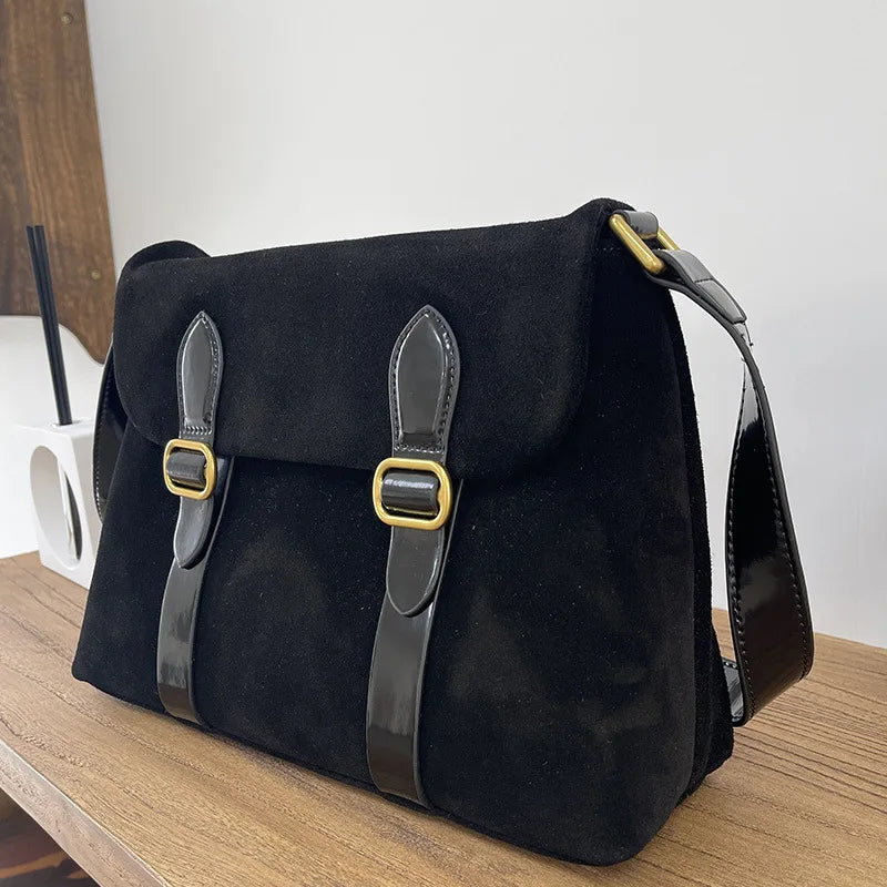 Aigo Suede postman bag