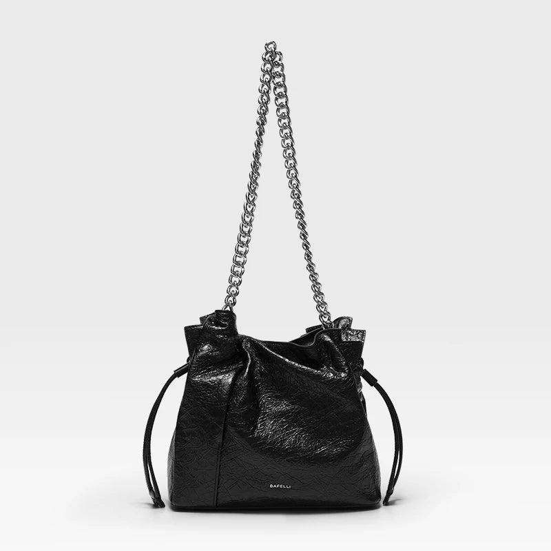 Leather bucket bag