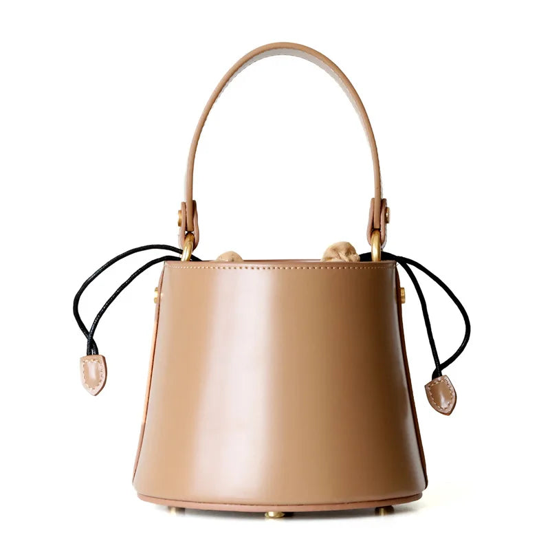 Leather bucket bag