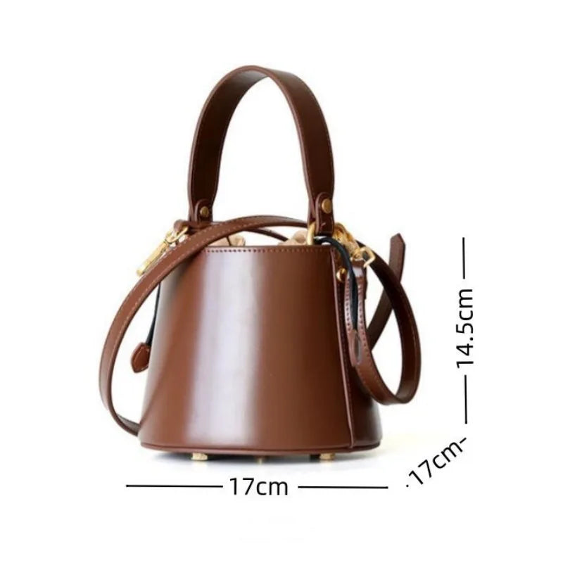 Leather bucket bag