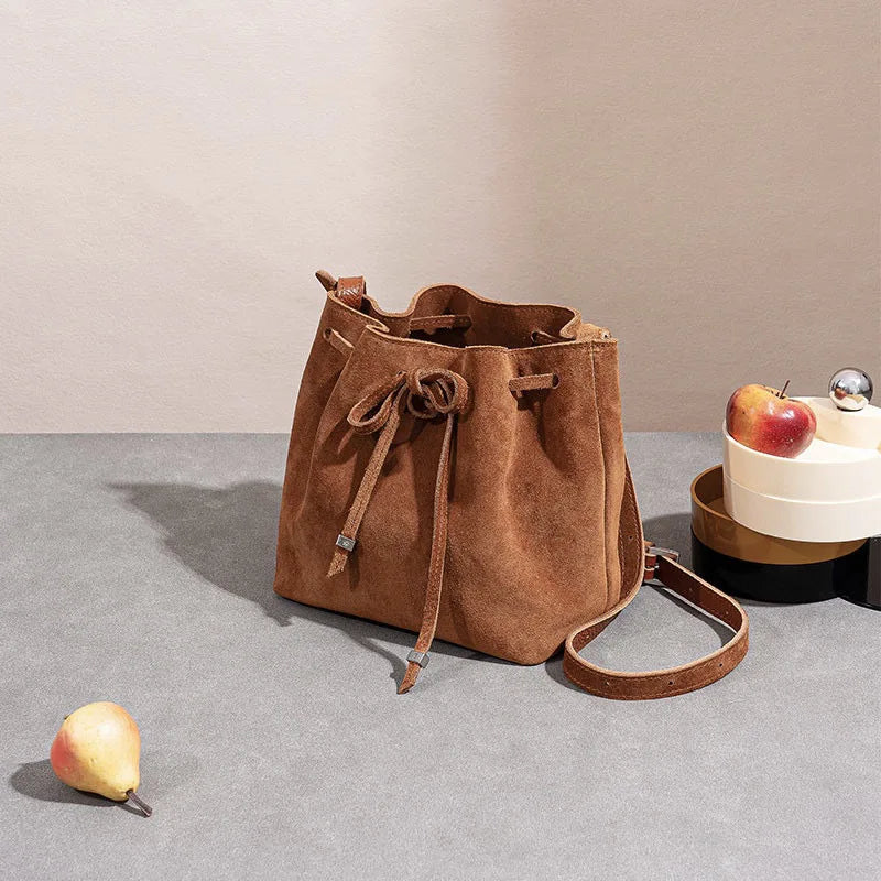 Leather bucket bag