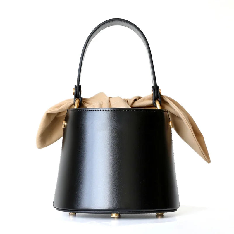 Leather bucket bag