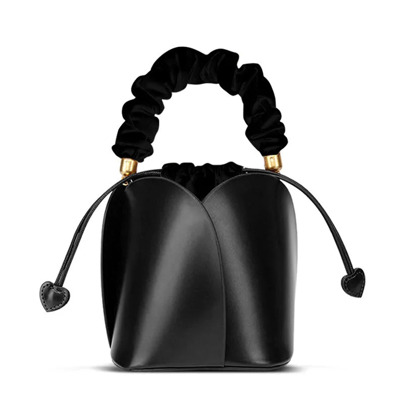 Leather bucket bag