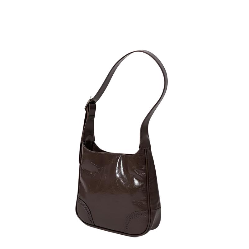 Leather oil wax shoulder bag