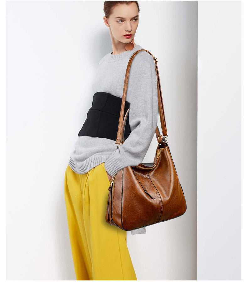 Beryl PU leather tote handbag