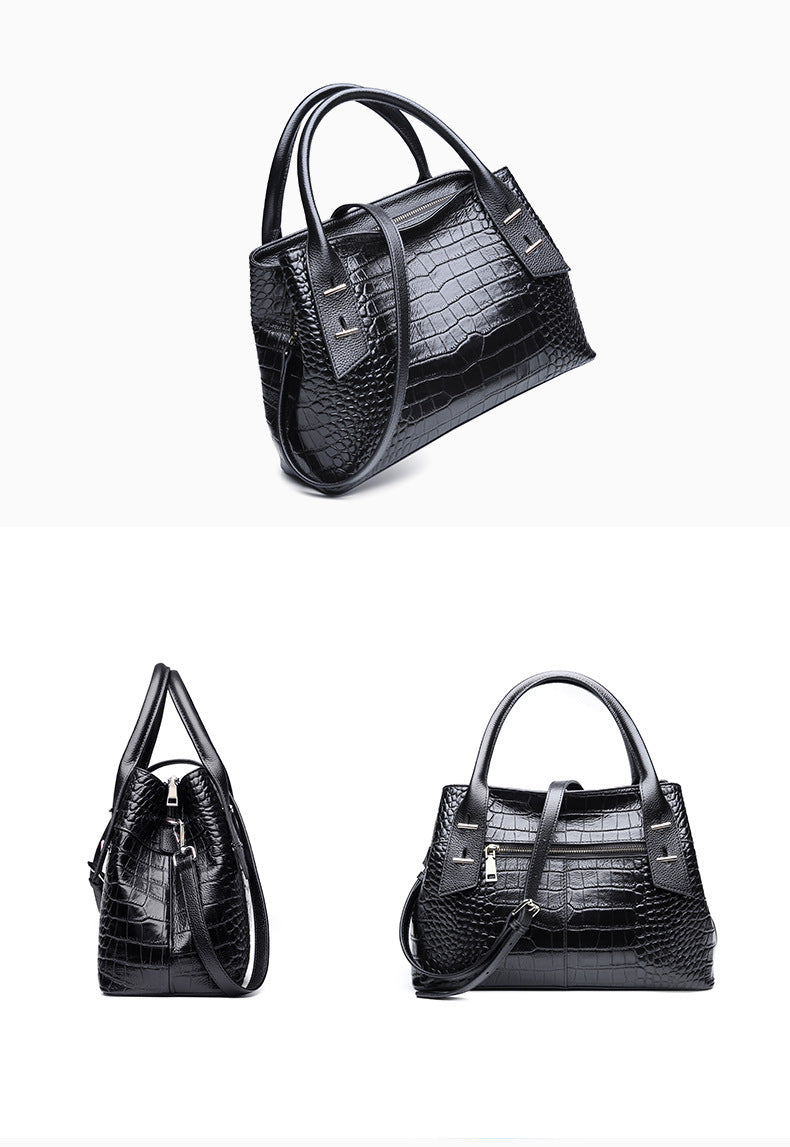 Heike genuine leather alligator pattern satchel handbag