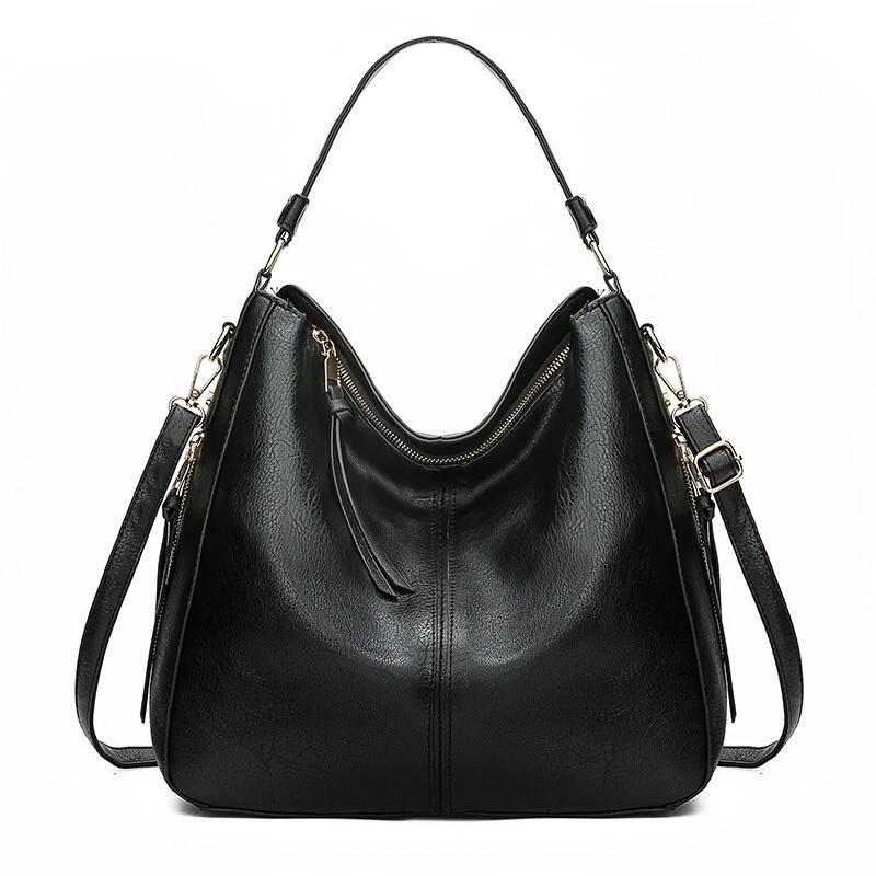 Vira PU leather hobo handbag